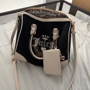 Juicy Couture Black and Cream Crossbody Bag
